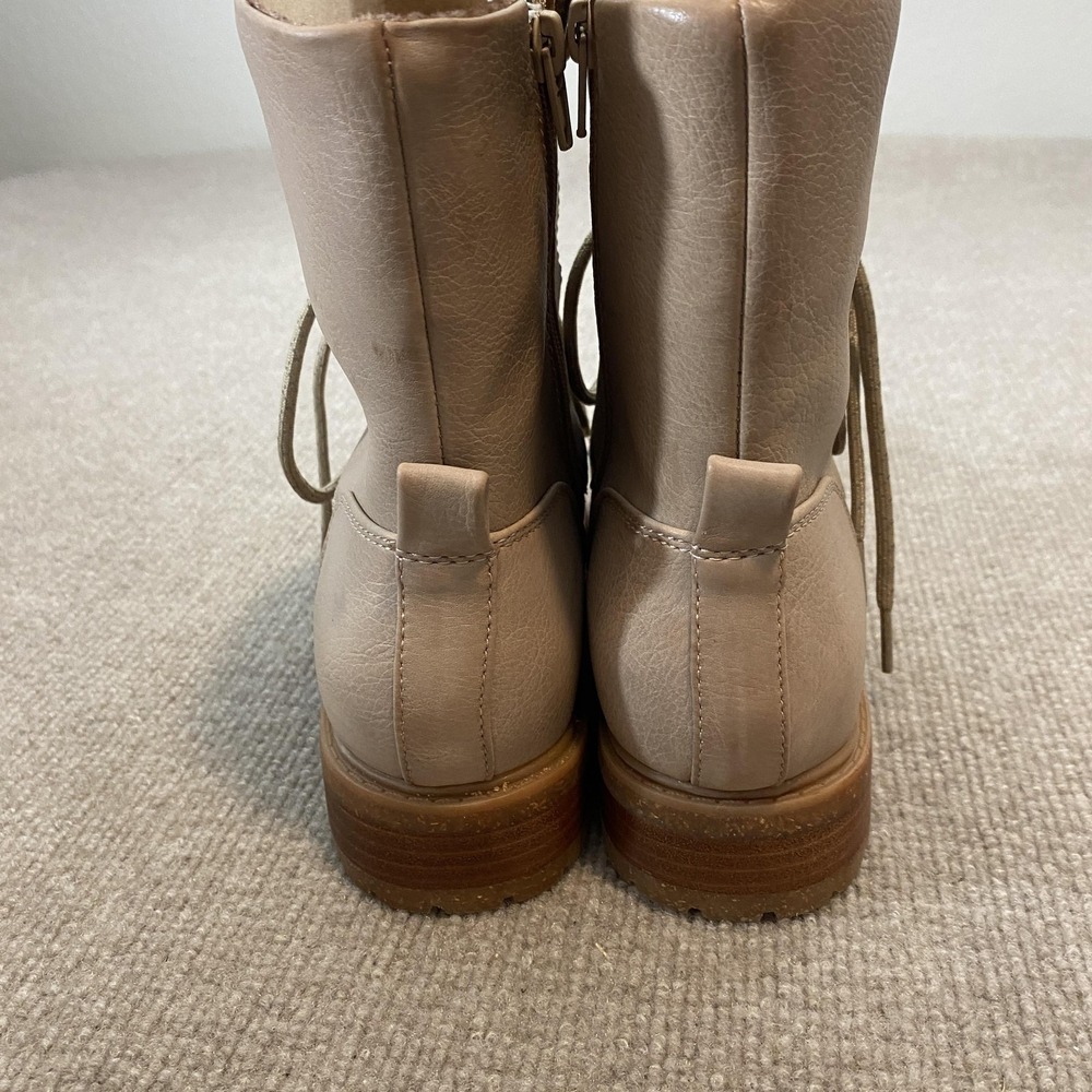 B.o.c Boots Womens Size 10 Beige Synthetic Ankle Combat Lace Up Zip Carter - Picture 7 of 12